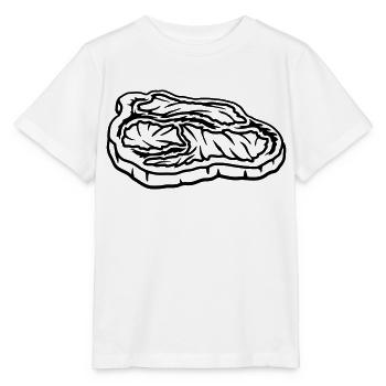 Juicy steak bloody Grill Master - Stanley/Stella MINI CREATOR Kids’ T-Shirt - white - Front - Maike (125cm)