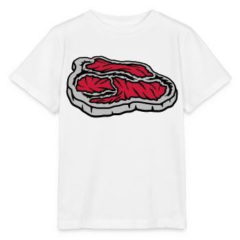 Steak juteux sanglant Grill Master - T-shirt bio MINI CREATOR Stanley/Stella Enfant - blanc - Devant - Maike (125cm)