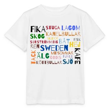 Wörter SWEDEN - Stanley/Stella Kinder T-Shirt MINI CREATOR  - Weiß - Vorne - Maike (125cm)