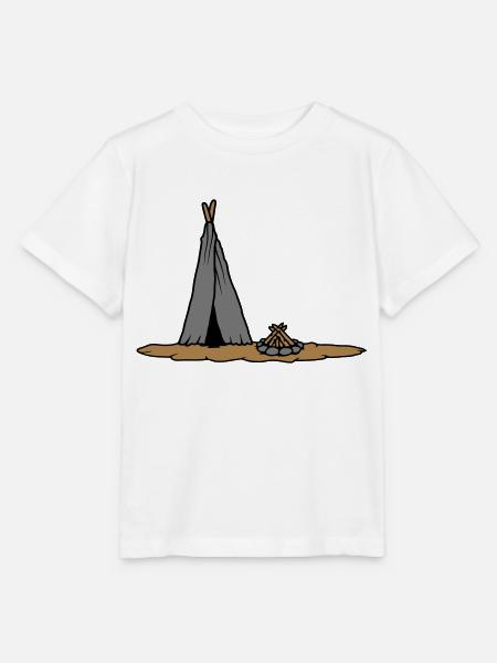 Lagerfeuer primitives Zelt Design - Stanley/Stella Kinder T-Shirt MINI CREATOR - Weiß