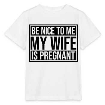 ma femme est enceinte - T-shirt bio MINI CREATOR Stanley/Stella Enfant - blanc - Devant - Maike (125cm)