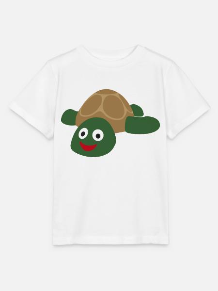 Tortue mignonne mignonne et joyeuse - T-shirt bio MINI CREATOR Stanley/Stella Enfant - blanc