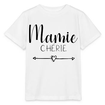 Mamie chérie , grand mère chérie - T-shirt bio MINI CREATOR Stanley/Stella Enfant - blanc - Devant - Maike (125cm)