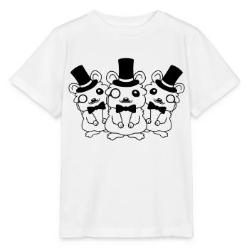 Hamster à cylindre 3 monocles - T-shirt bio MINI CREATOR Stanley/Stella Enfant - blanc - Devant - Maike (125cm)
