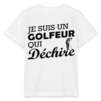 je suis un golfeur qui déchire - T-shirt bio MINI CREATOR Stanley/Stella Enfant - blanc - Devant - Maike (125cm)