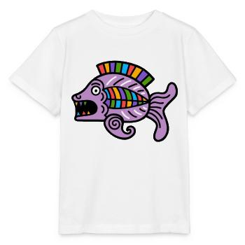 Kultur der Inkas, Fischsymbol - Stanley/Stella Kinder T-Shirt MINI CREATOR  - Weiß - Vorne - Maike (125cm)