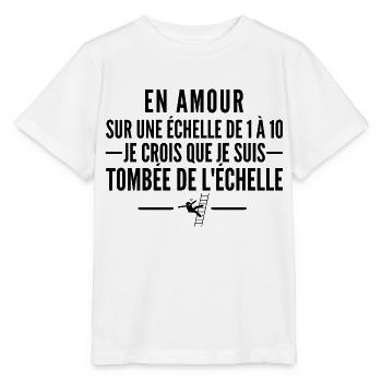 en amour sur une échelle de 1 à 10 - T-shirt bio MINI CREATOR Stanley/Stella Enfant - blanc - Devant - Maike (125cm)