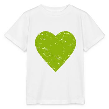 green heart - nature - hiking - used look - Stanley/Stella MINI CREATOR Kids’ T-Shirt - white - Front - Maike (125cm)