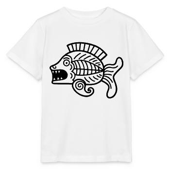 Culture des Incas, symbole du poisson - T-shirt bio MINI CREATOR Stanley/Stella Enfant - blanc - Devant - Maike (125cm)