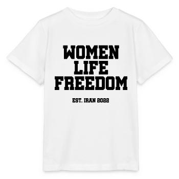 Woman Life Freedom - Iran - Mahsa Amini - Stanley/Stella MINI CREATOR Kids’ T-Shirt - white - Front - Maike (125cm)