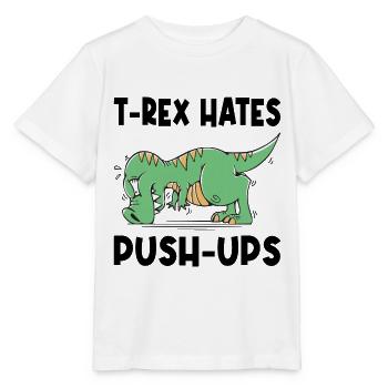 T-Rex Hates Push-ups Push-ups Funny Humor - Stanley/Stella MINI CREATOR Kids’ T-Shirt - white - Front - Maike (125cm)