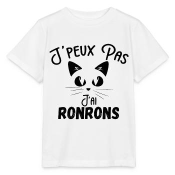 j peux pas j ai ronrons - T-shirt bio MINI CREATOR Stanley/Stella Enfant - blanc - Devant - Maike (125cm)