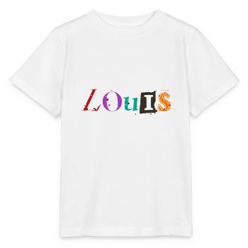 Louis, skizzenhaftes Vornamengeschenk - Stanley/Stella Kinder T-Shirt MINI CREATOR  - Weiß - Vorne - Maike (125cm)
