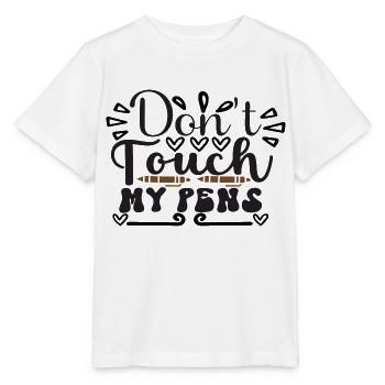 Ne touchez pas à mes stylos - T-shirt bio MINI CREATOR Stanley/Stella Enfant - blanc - Devant - Maike (125cm)