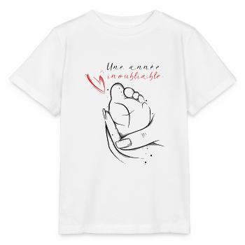 Nouvelle maman, une année inoubliable sketch art - T-shirt bio MINI CREATOR Stanley/Stella Enfant - blanc - Devant - Maike (125cm)