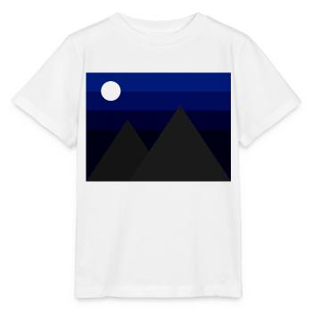 Minimalistische Berge unter dem Nachthimmel - Stanley/Stella Kinder T-Shirt MINI CREATOR  - Weiß - Vorne - Maike (125cm)