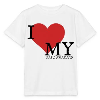 I love my girlfriend - Stanley/Stella MINI CREATOR Kids’ T-Shirt - white - Front - Maike (125cm)