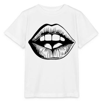 Lèvres, bouche, baisers lèvres - T-shirt bio MINI CREATOR Stanley/Stella Enfant - blanc - Devant - Maike (125cm)