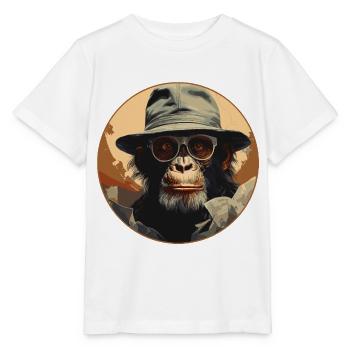 Singe Sérieux #1 - T-shirt bio MINI CREATOR Stanley/Stella Enfant - blanc - Devant - Maike (125cm)