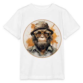 Singe sérieux #6 - T-shirt bio MINI CREATOR Stanley/Stella Enfant - blanc - Devant - Maike (125cm)