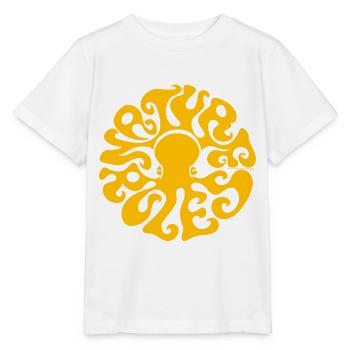 NATURE RULES! psychedelic octopus sixties gelb - Stanley/Stella Kinder T-Shirt MINI CREATOR  - Weiß - Vorne - Maike (125cm)