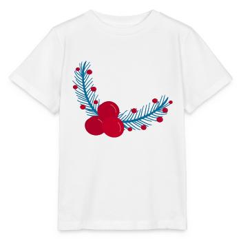 Blätter und Beeren der Weihnachtsstechpalme1 - Stanley/Stella Kinder T-Shirt MINI CREATOR  - Weiß - Vorne - Maike (125cm)