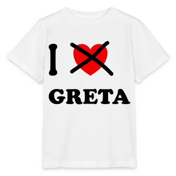 Je n’aime plus Greta - T-shirt bio MINI CREATOR Stanley/Stella Enfant - blanc - Devant - Maike (125cm)