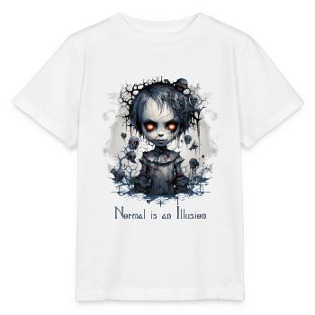 Gothic Girl Spruch Normal is an Illusion - Stanley/Stella Kinder T-Shirt MINI CREATOR  - Weiß - Vorne - Maike (125cm)