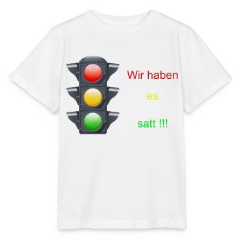 Bauern Demo Ampel - Stanley/Stella Kinder T-Shirt MINI CREATOR  - Weiß - Vorne - Maike (125cm)