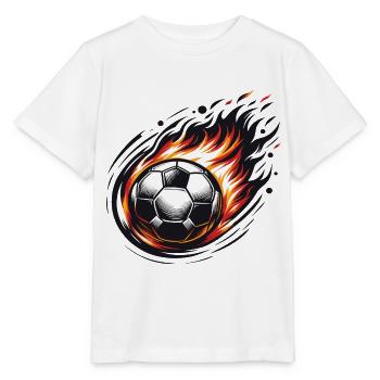 Un ballon de foot en feu - T-shirt bio MINI CREATOR Stanley/Stella Enfant - blanc - Devant - Maike (125cm)