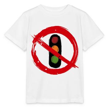 Panneau d’interdiction gouvernementale de feu tricolore - T-shirt bio MINI CREATOR Stanley/Stella Enfant - blanc - Devant - Maike (125cm)
