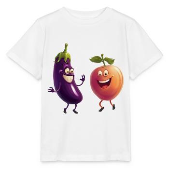 Aubergine und Pfirsich happy together - Stanley/Stella Kinder T-Shirt MINI CREATOR  - Weiß - Vorne - Maike (125cm)