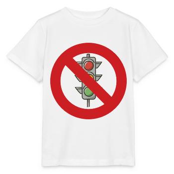 Arrêtez la politique du panneau d’interdiction des feux de circulation - T-shirt bio MINI CREATOR Stanley/Stella Enfant - blanc - Devant - Maike (125cm)