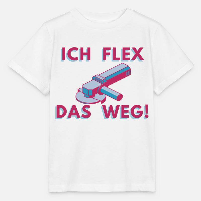 Meuleuse d’angle Flex Welding Metalworker - T-shirt bio MINI CREATOR Stanley/Stella Enfant - blanc