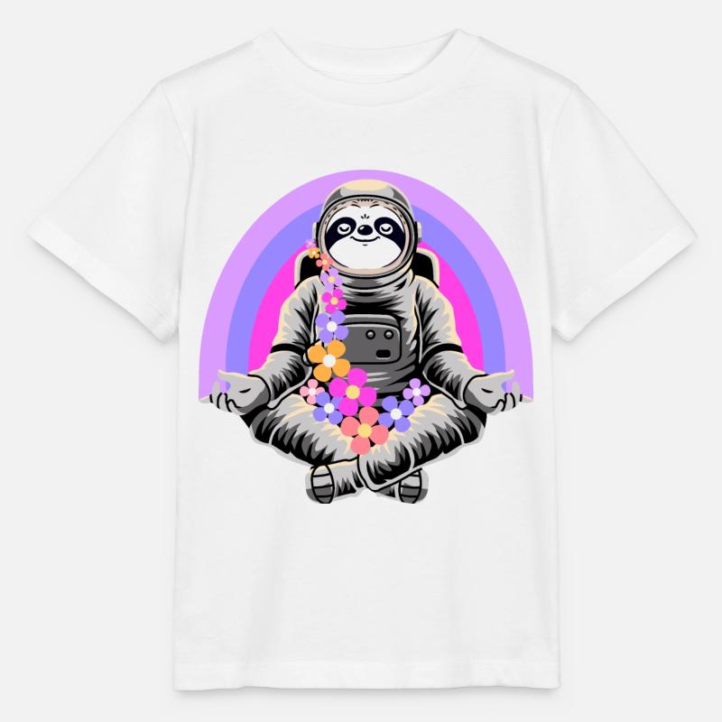 Faultier in Meditation - Stanley/Stella Kinder T-Shirt MINI CREATOR  - Weiß