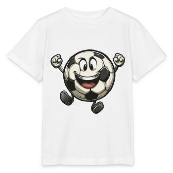 fröhlicher Fussball Design - Stanley/Stella Kinder T-Shirt MINI CREATOR  - Weiß - Vorne - Maike (125cm)