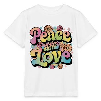 Peace And Love Hippie 1960s 1970s - Stanley/Stella MINI CREATOR Kids’ T-Shirt - white - Front - Maike (125cm)