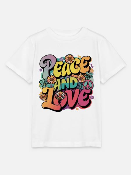 Peace And Love Hippie 1960er 1970er - Stanley/Stella Kinder T-Shirt MINI CREATOR - Weiß