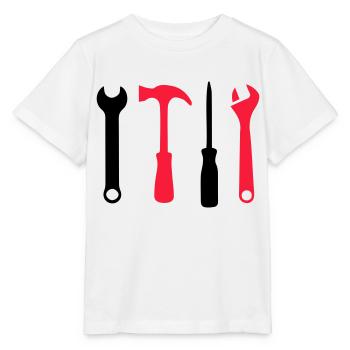 Icônes d’outils - T-shirt bio MINI CREATOR Stanley/Stella Enfant - blanc - Devant - Maike (125cm)