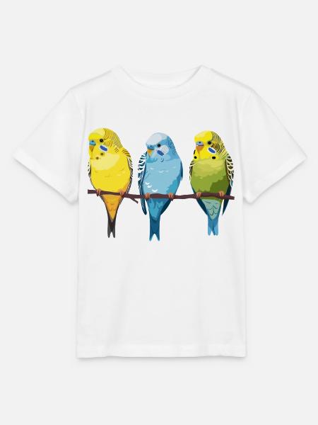 3 Wellensittiche - Stanley/Stella Kinder T-Shirt MINI CREATOR - Weiß