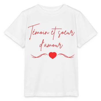 Témoin et soeur d'amour - T-shirt bio MINI CREATOR Stanley/Stella Enfant - blanc - Devant - Maike (125cm)