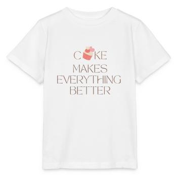 Cake makes everything better simple typography - Stanley/Stella MINI CREATOR Kids’ T-Shirt - white - Front - Maike (125cm)