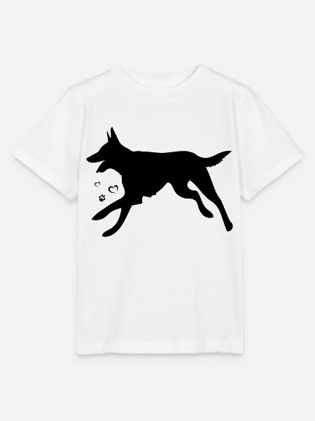Belgischer Malinois-Schäferhund - Stanley/Stella Kinder T-Shirt MINI CREATOR  - Weiß