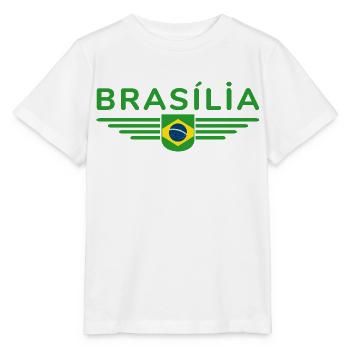 Brasília T-shirt for fans and travelers - Stanley/Stella MINI CREATOR Kids’ T-Shirt - white - Front - Maike (125cm)