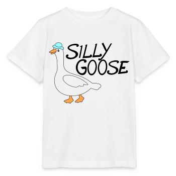 silly goose with funny hat - Stanley/Stella MINI CREATOR Kids’ T-Shirt - white - Front - Maike (125cm)