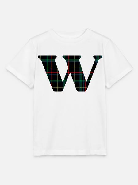 Monogramm mit schottischem Tartan - Stanley/Stella Kinder T-Shirt MINI CREATOR - Weiß