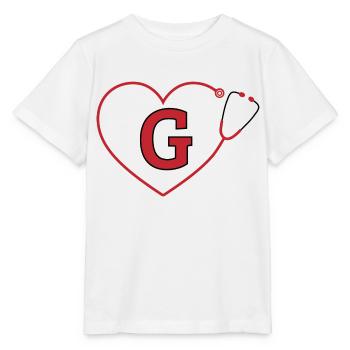 Lettre g stéthoscope - T-shirt bio MINI CREATOR Stanley/Stella Enfant - blanc - Devant - Maike (125cm)
