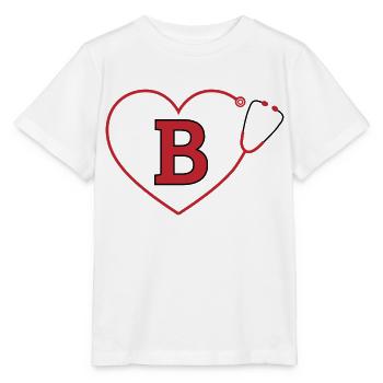 Lettre B stéthoscope - T-shirt bio MINI CREATOR Stanley/Stella Enfant - blanc - Devant - Maike (125cm)