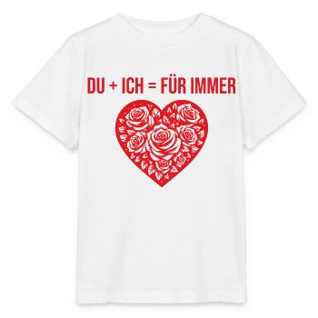 Du + ich = Für immer - Stanley/Stella Kinder T-Shirt MINI CREATOR  - Weiß - Vorne - Maike (125cm)