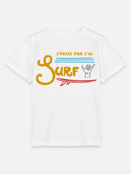 je peux pas j ai surf - T-shirt bio MINI CREATOR Stanley/Stella Enfant - blanc